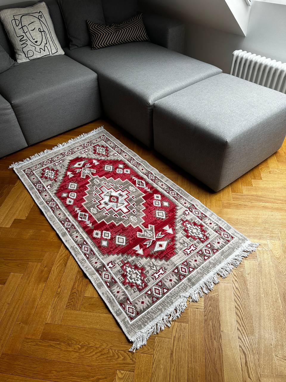 Double-sided flatweave rug Atlas Red