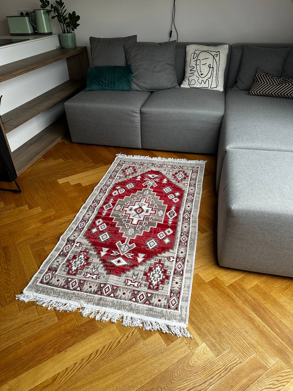 Oboustranný koberec bez vlasu Atlas Red