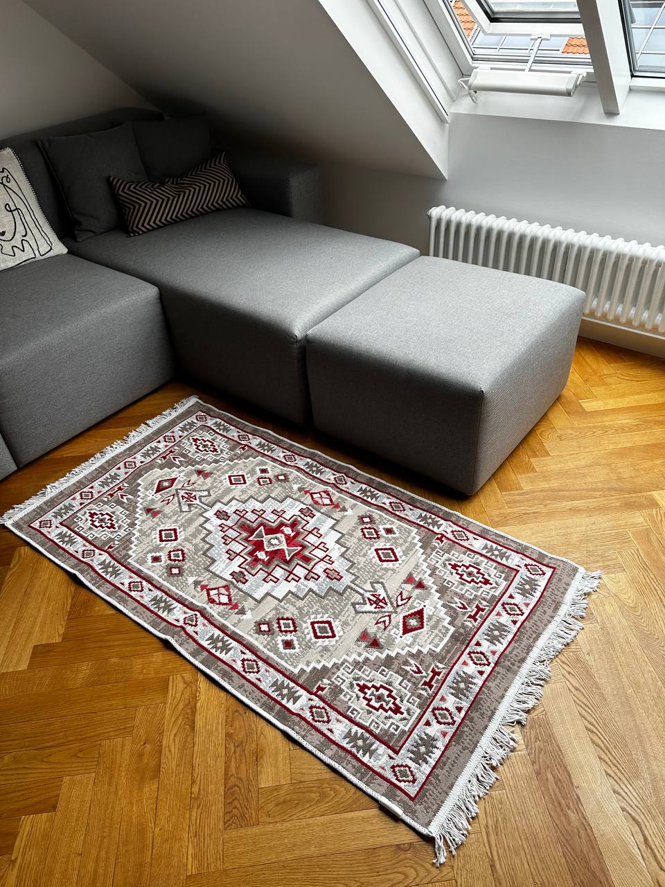 Double-sided flatweave rug Atlas Red