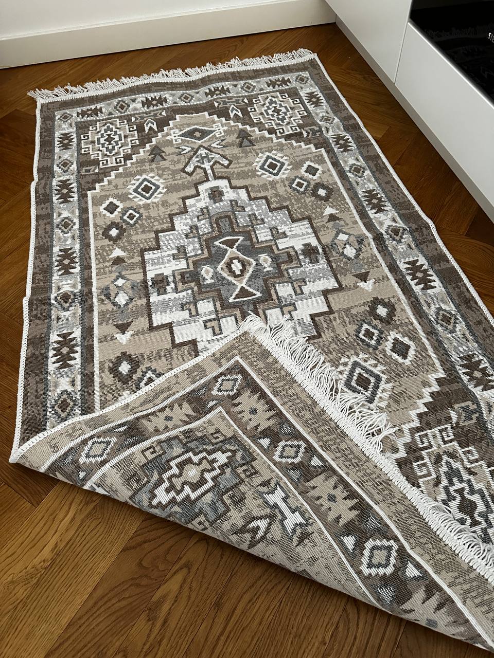 Double-sided flatweave rug Atlas Grey