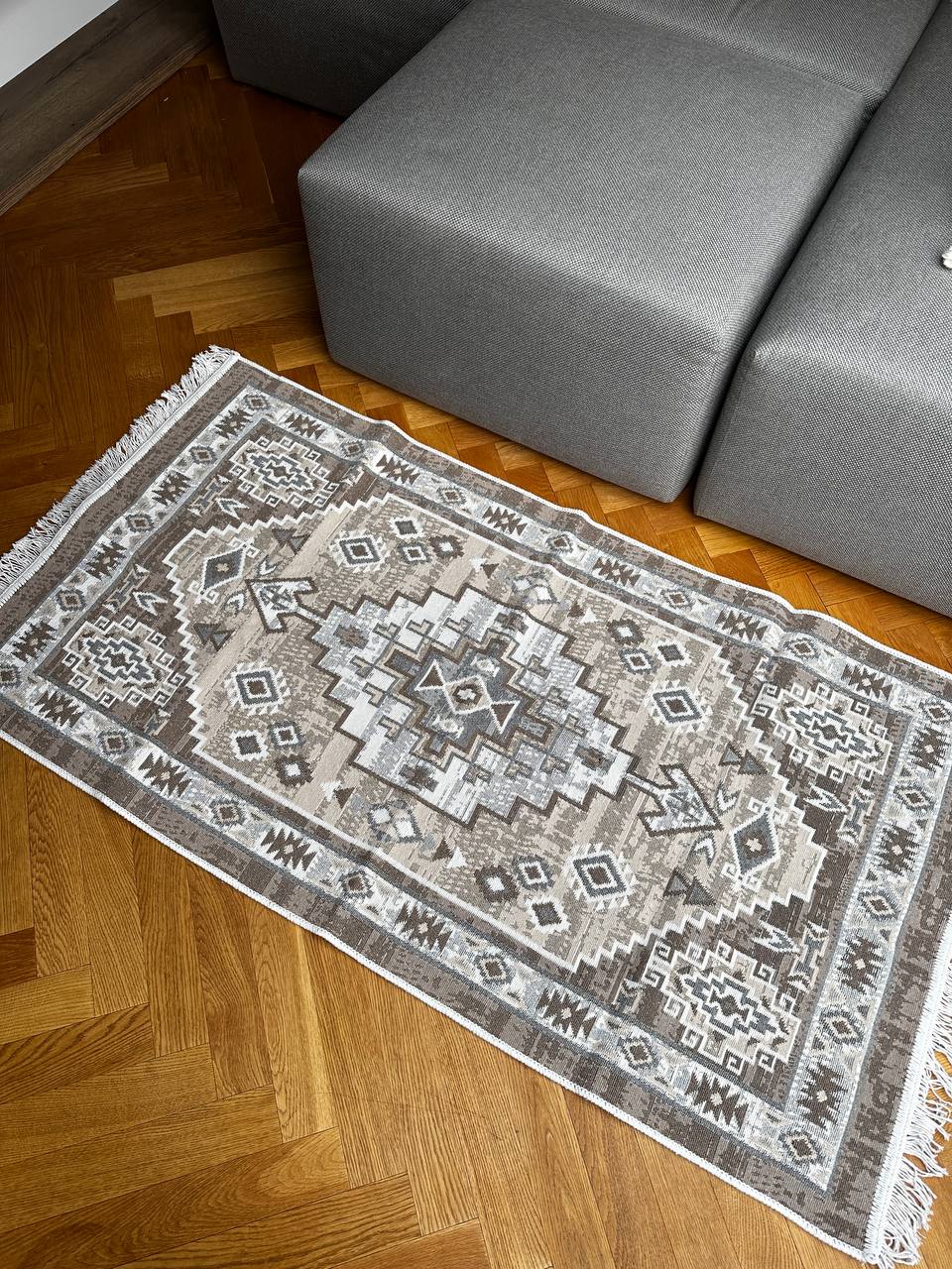 Double-sided flatweave rug Atlas Grey