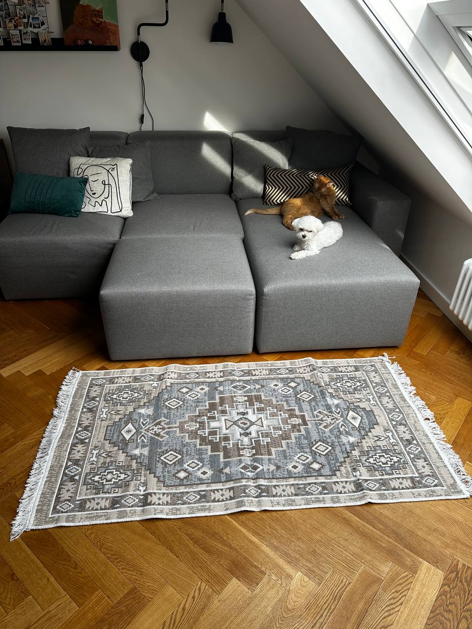 Double-sided flatweave rug Atlas Grey