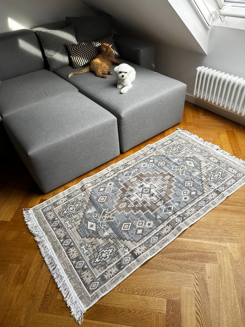 Double-sided flatweave rug Atlas Grey