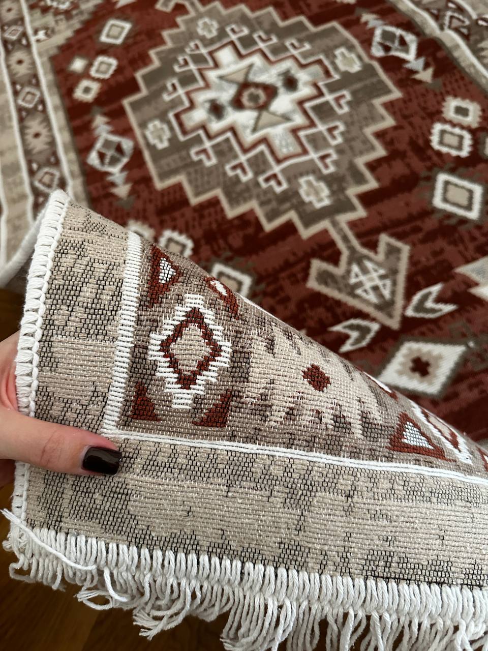 Reversible flat-woven rug Atlas Terra