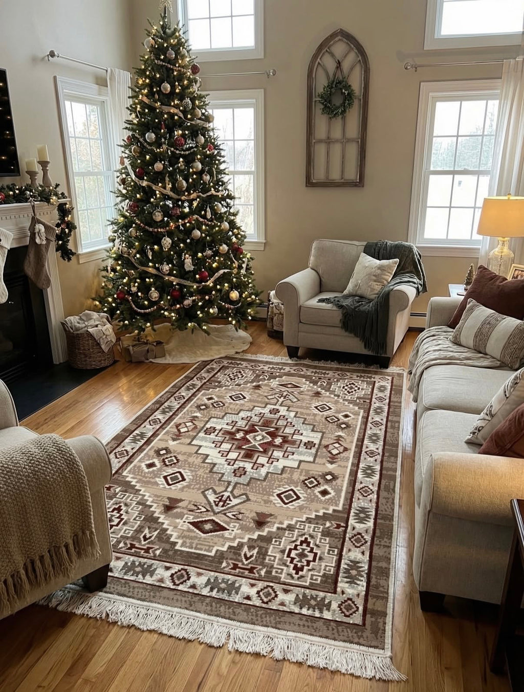 Reversible flat-woven rug Atlas Terra