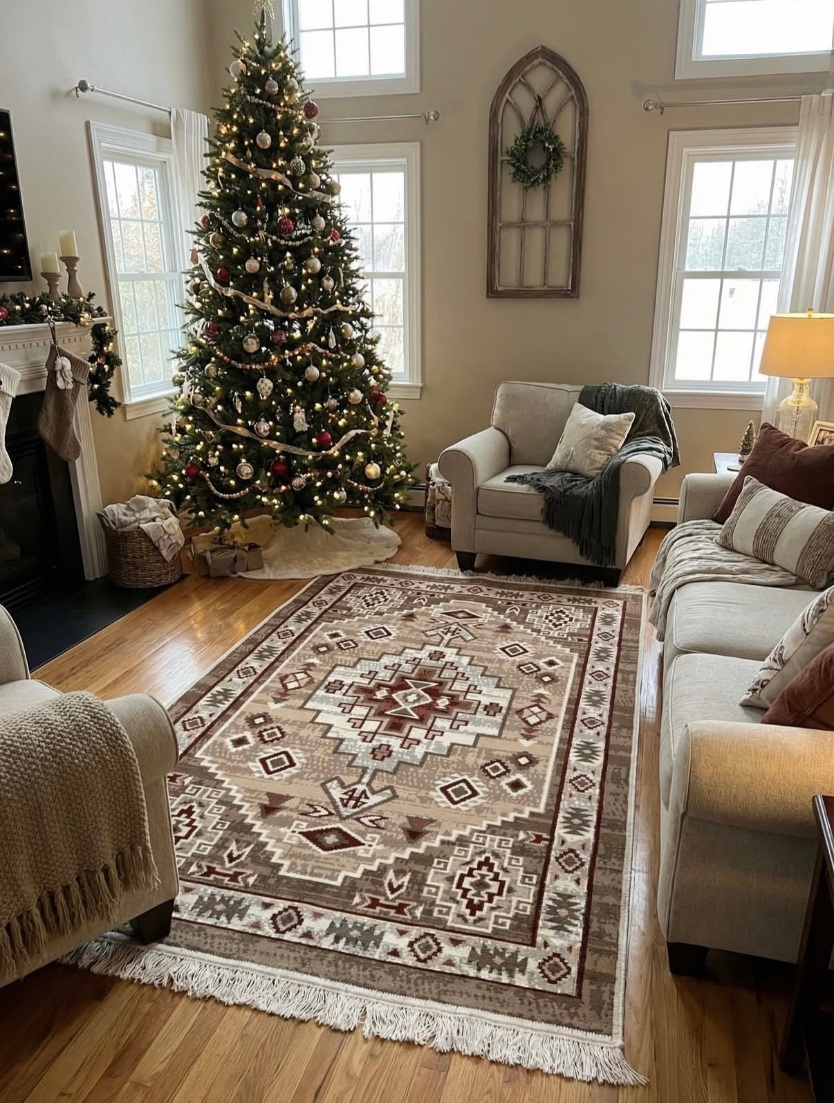 Reversible flat-woven rug Atlas Terra