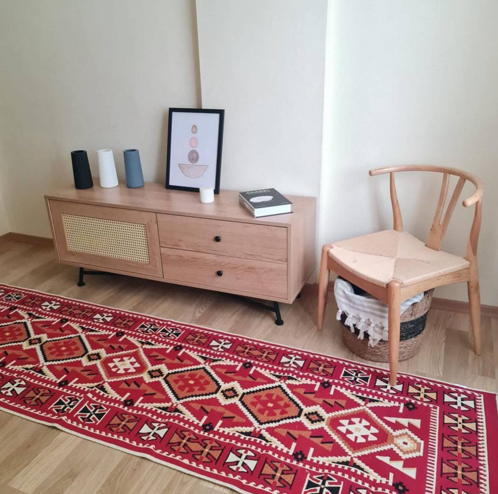 Oboustranný koberec bez vlasu Red+