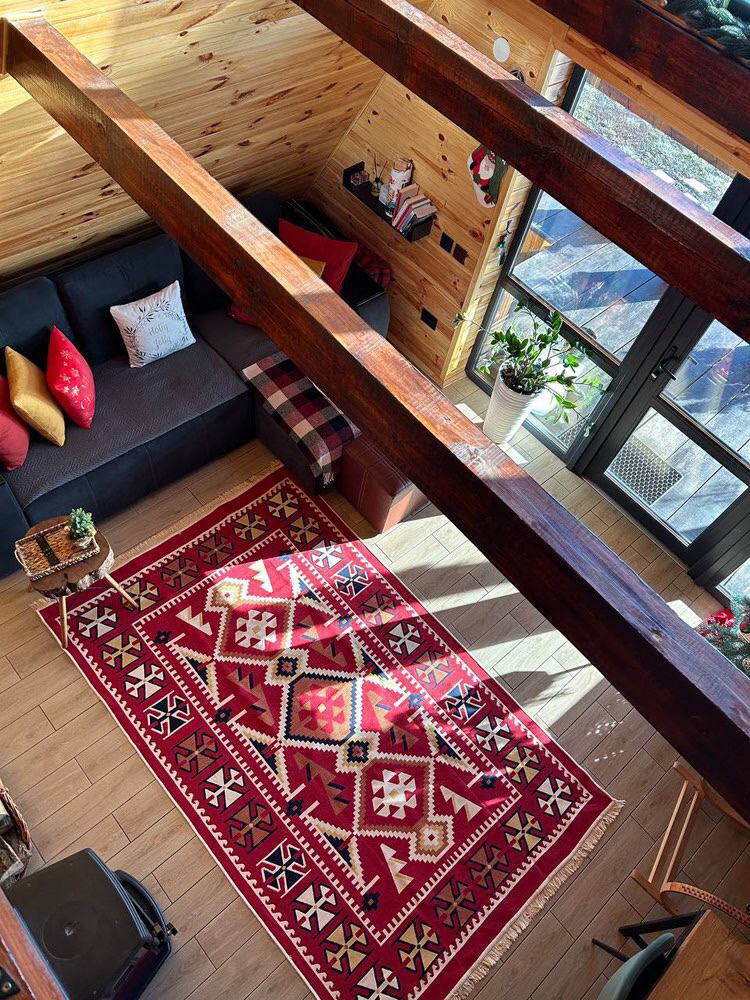 Oboustranný koberec bez vlasu Red+