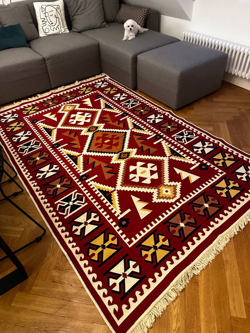 Oboustranný koberec bez vlasu Red+