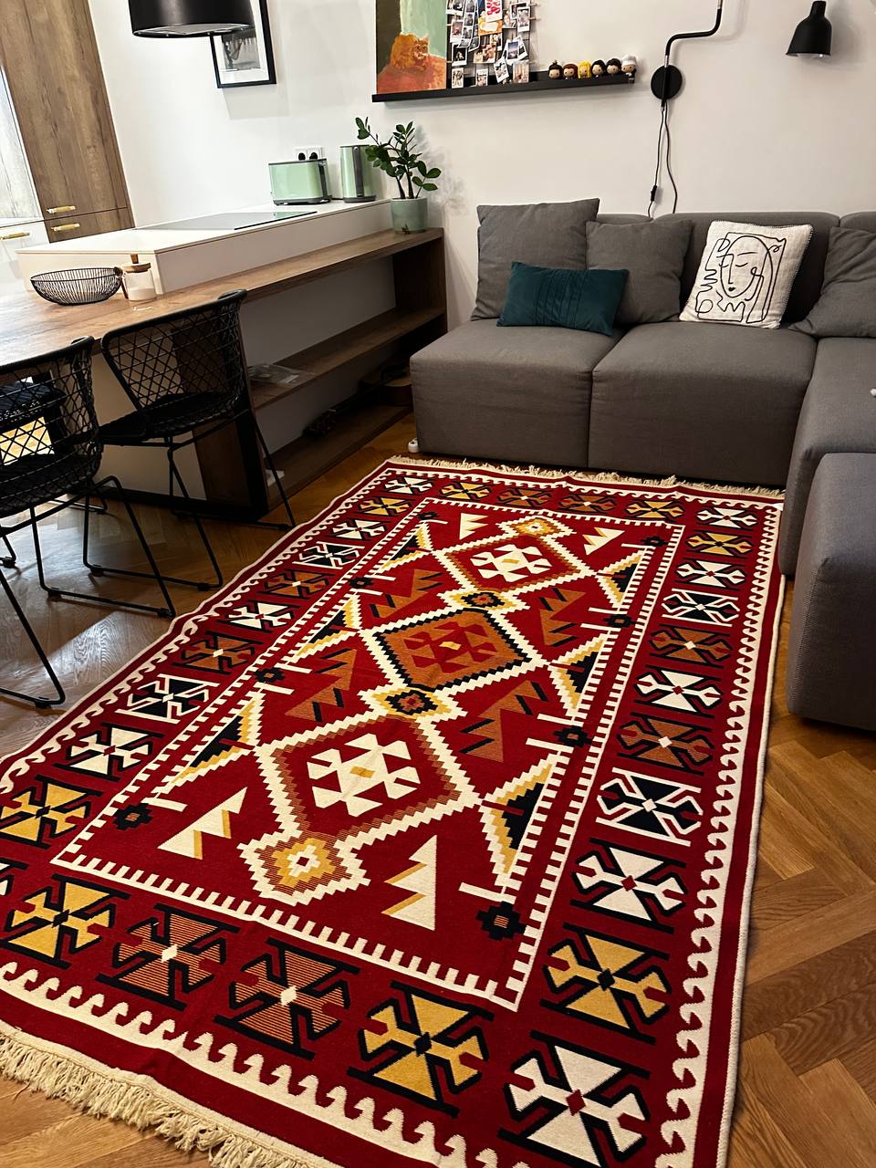 Oboustranný koberec bez vlasu Red+