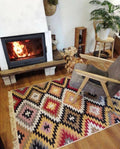 Oboustranný koberec bez vlasu Zigzag Red