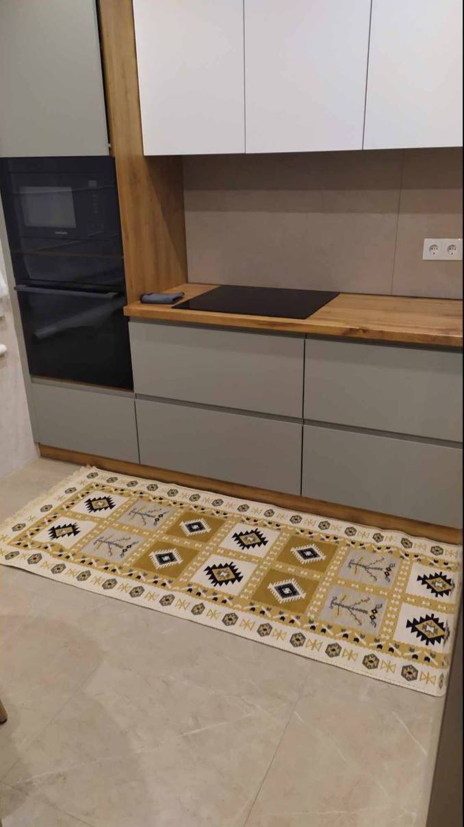 Reversible flat-weave rug Ethno Green