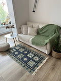 Reversible flat-weave rug Ethno Green