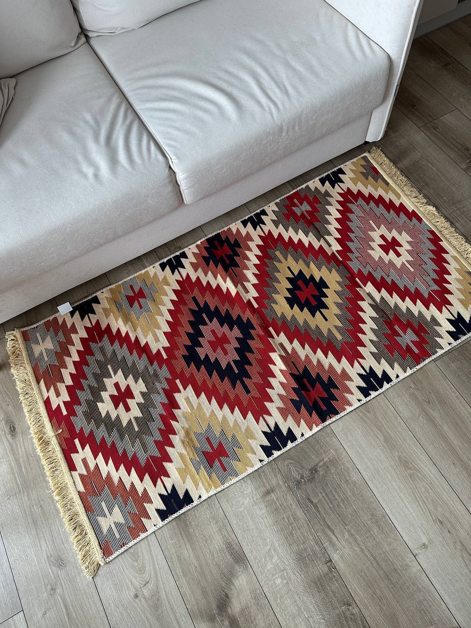 Oboustranný koberec bez vlasu Zigzag Red