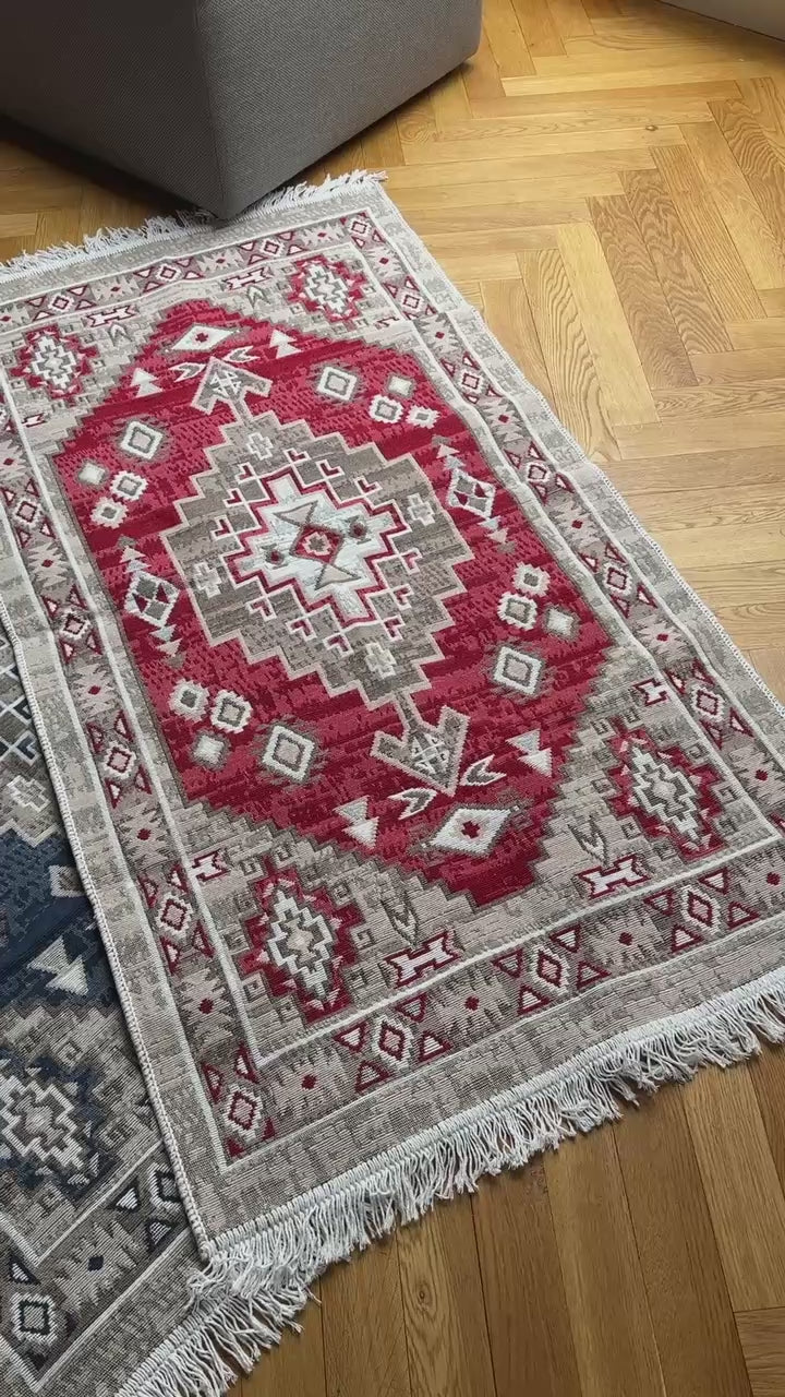 Double-sided flatweave rug Atlas Red